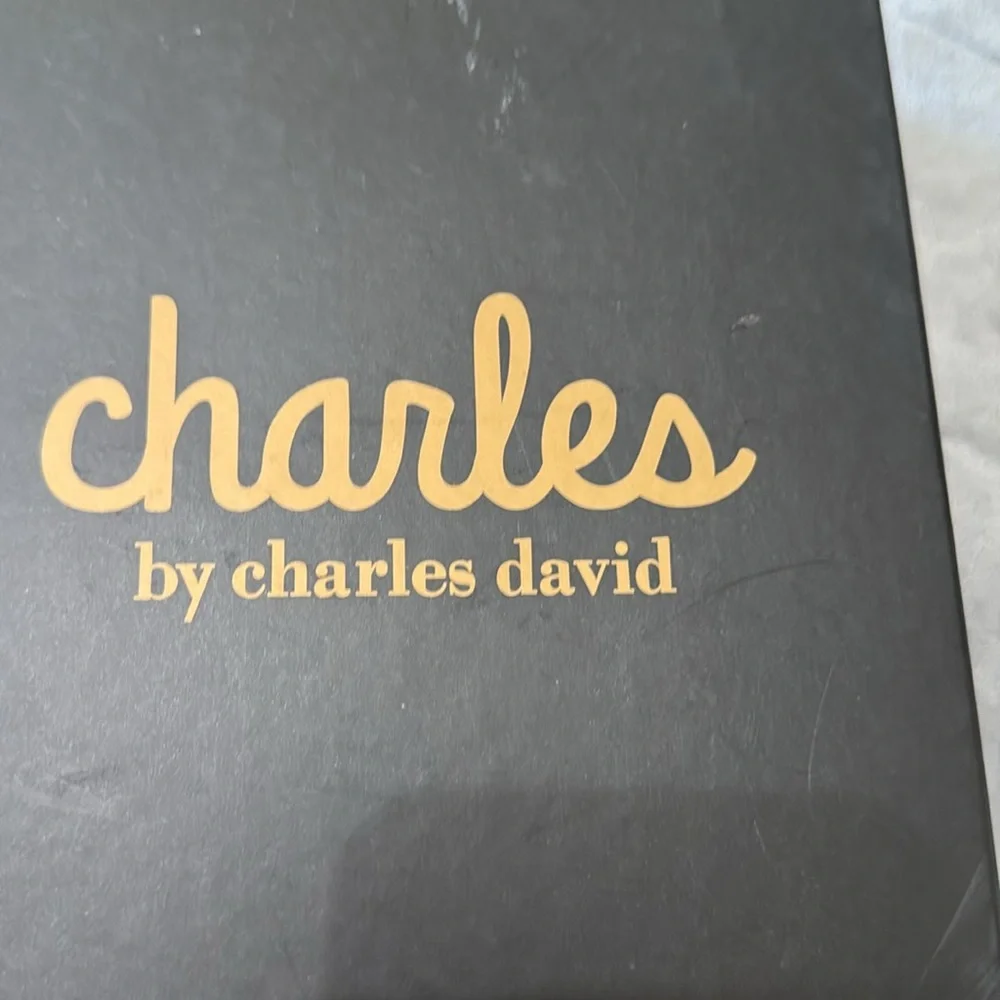 NWT Charles‎ By David Women's 9 1/2M Fusion Slip On Rhinestone Beige Kitten Heel
